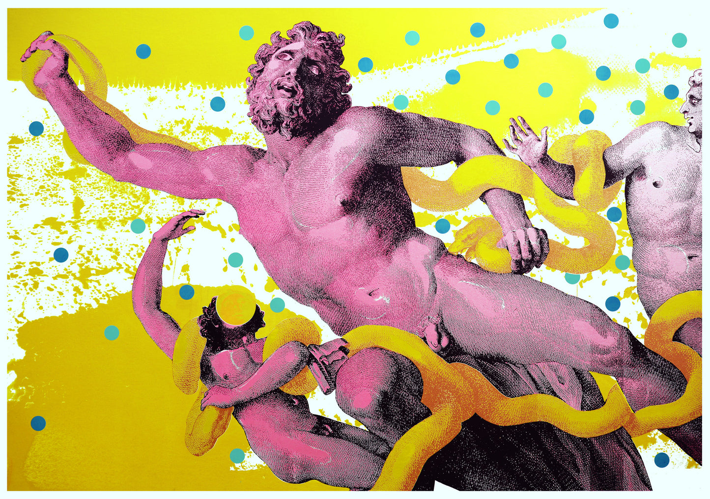 Pink and Gold hugging - Meisterhafte Darstellung eines Artefaktes der Kunstgeschichte. Fine Art Druck in limitierter Auflage.