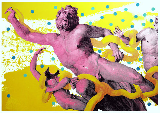 Pink and Gold hugging - Meisterhafte Darstellung eines Artefaktes der Kunstgeschichte. Fine Art Druck in limitierter Auflage. 